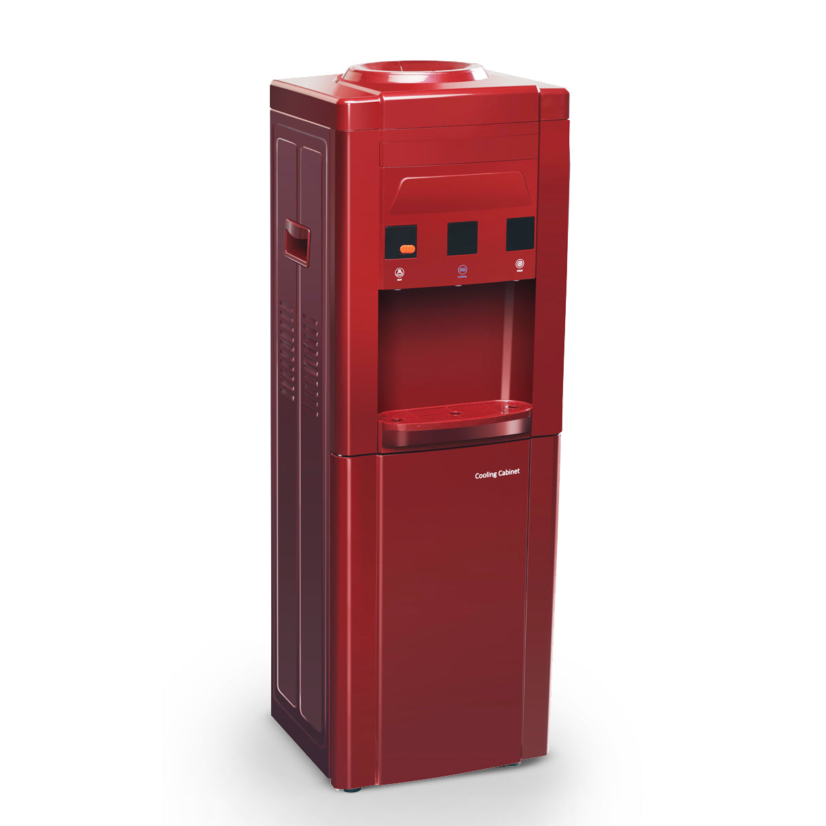GA Series With Refrigerator-Maroon | Floor Standing | Bottled Water Dispenser