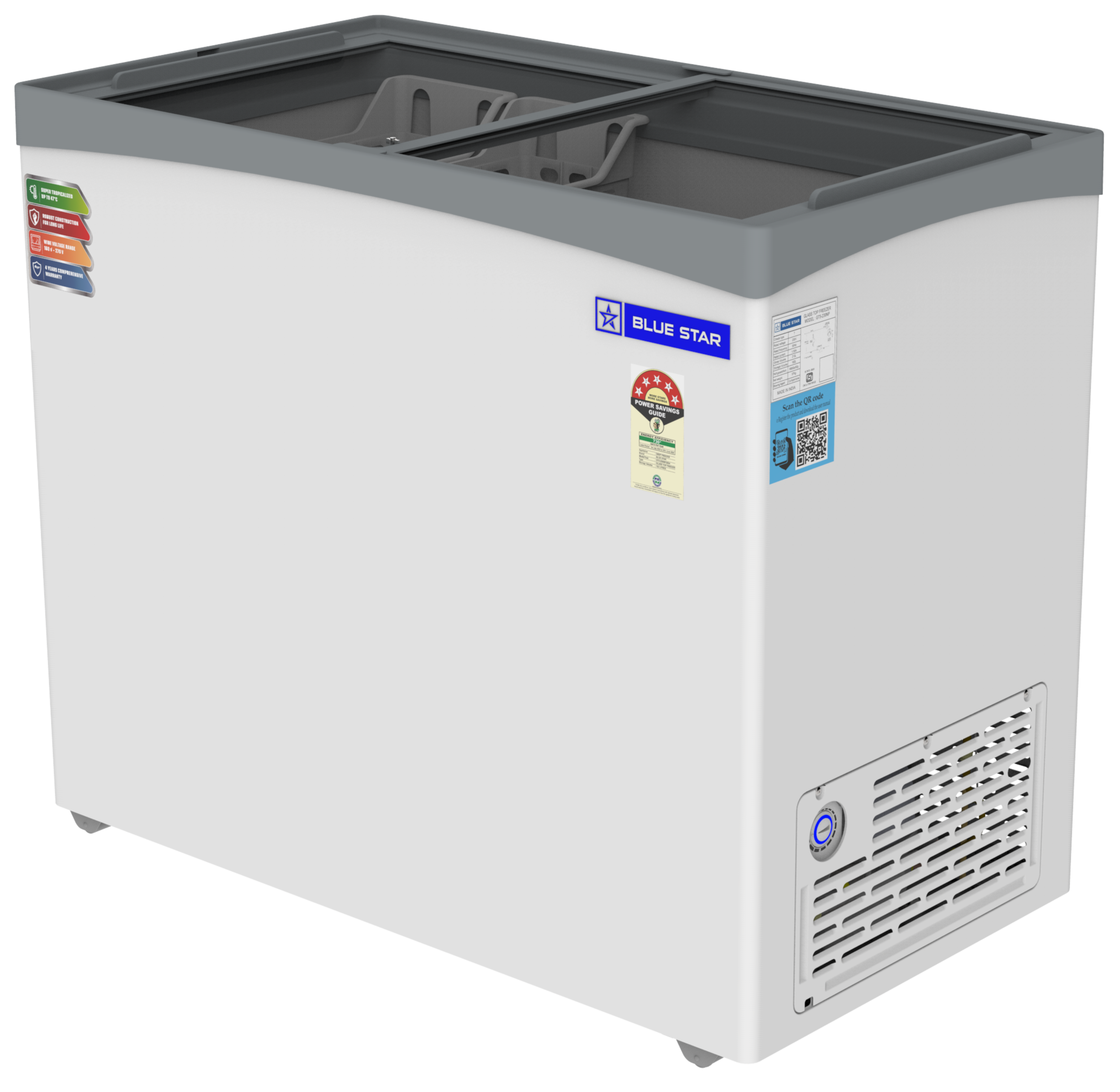 NP Series | Glass Top | Deep Freezer |  215 Litres | 5 Star