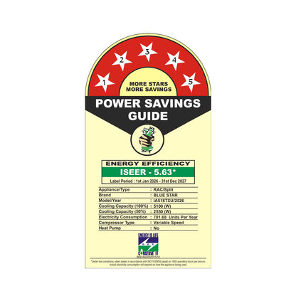 INVERTER AC | T SERIES |  1.5 TON |  5 STAR | 2026 BEE LABEL