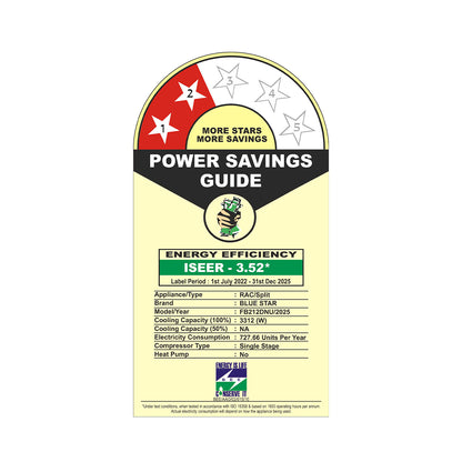 FIXED SPEED AC | D SERIES |   1 TON | 2 STAR | 2025 BEE LABEL