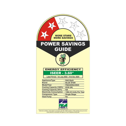 FIXED SPEED AC | D SERIES |   2 TON | 2 STAR | 2025 BEE LABEL