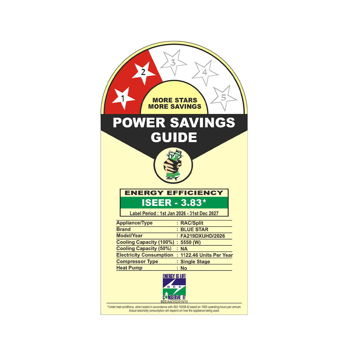 HEAVY DUTY FIXED SPEED AC | D SERIES |  1.6 TON |  2 STAR | 2026 BEE LABEL