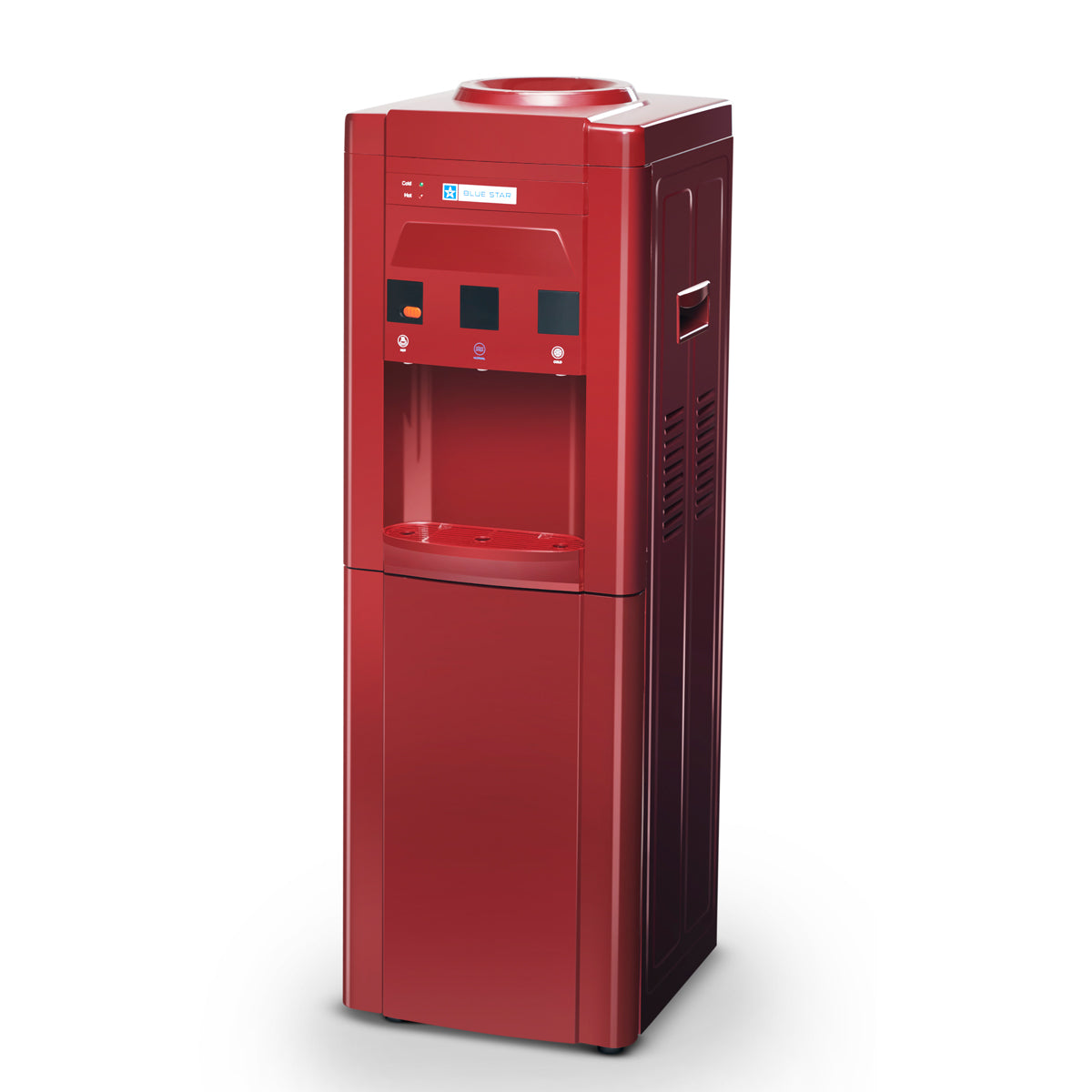 GA Series With Refrigerator-Maroon | Floor Standing  |  Bottled Water Dispenser